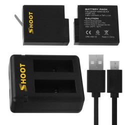AHDBT-501 bateria - três & portas duplas carregador USB para GoPro 7 /6 / 5 câmera de ação