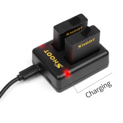 AHDBT-501 bateria - três & portas duplas carregador USB para GoPro 7 /6 / 5 câmera de ação