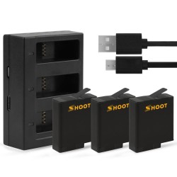 AHDBT-501 bateria - três & portas duplas carregador USB para GoPro 7 /6 / 5 câmera de ação