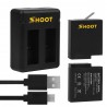 AHDBT-501 bateria - três & portas duplas carregador USB para GoPro 7 /6 / 5 câmera de ação