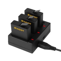 AHDBT-501 bateria - três & portas duplas carregador USB para GoPro 7 /6 / 5 câmera de ação