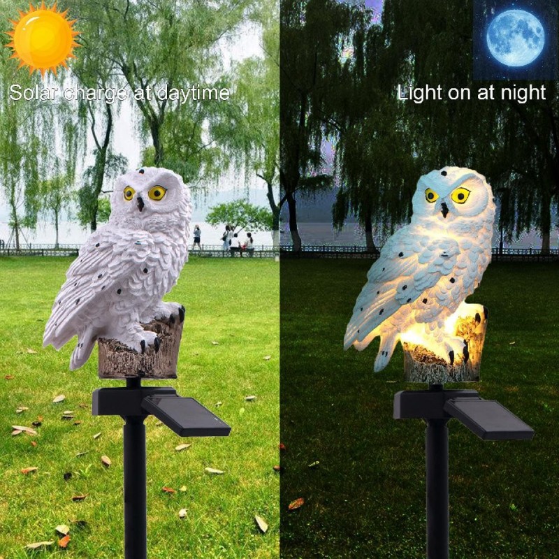 Forma da coruja - solar alimentado - ao ar livre - luz do jardim