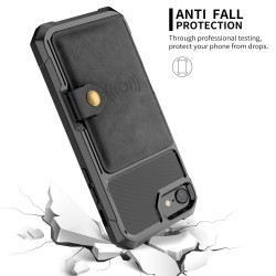 iPhone 6 6S Plus - 7 7Plus - 8 Plus - X - XS MAX - XS - XR - capa de proteção de couro caso com suporte