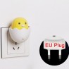 LED AC 220V - tomada de parede - luz noturna - com sensor de controle - pato amarelo
