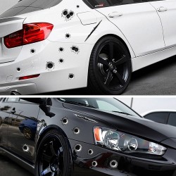 Buracos de bala - autocolante de carro 3D - à prova d'água - 21 * 30cm