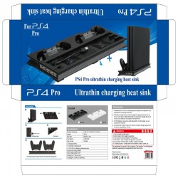 Playstation 4 Pro - vertical stand - ventilador de refrigeração - estação de carregamento - USB Hub