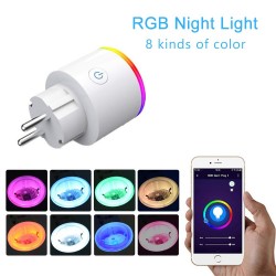 Wifi plug with power monitor - 16A EU RGB - wireless smart socket with voice control for Google Home AlexaPlugs