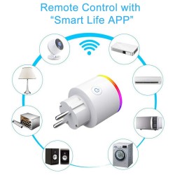 Wifi plug with power monitor - 16A EU RGB - wireless smart socket with voice control for Google Home AlexaPlugs