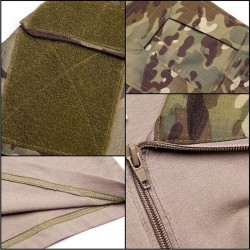 Tático - camuflagem militar - camiseta masculina com manga comprida