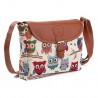 Corujas impressas - bolsa pequena de ombro crossbody
