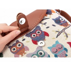 Corujas impressas - bolsa pequena de ombro crossbody
