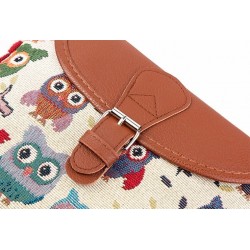 Corujas impressas - bolsa pequena de ombro crossbody