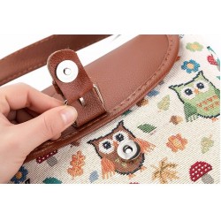 Corujas impressas - bolsa pequena de ombro crossbody