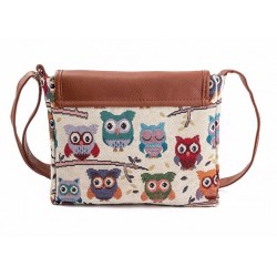 Corujas impressas - bolsa pequena de ombro crossbody