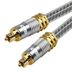 Toslink EMK - premium - cabo de áudio óptico digital - Conector de ouro Spdif OD8.0mm - 1m - 2m - 3m - 5m