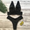 Bikini sexy conjunto com buracos de renda