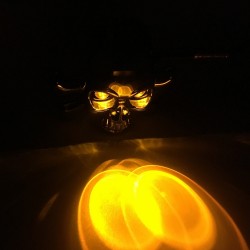 Chrome skull head - LED - motorcycle signal lights - indicators for Honda Yamaha Harley Chopper - 2pcsTurning lights