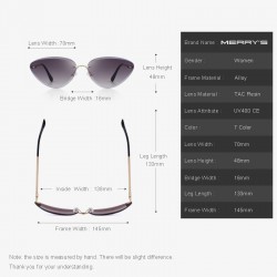 Cat eye - rimless sunglasses - UV400Sunglasses