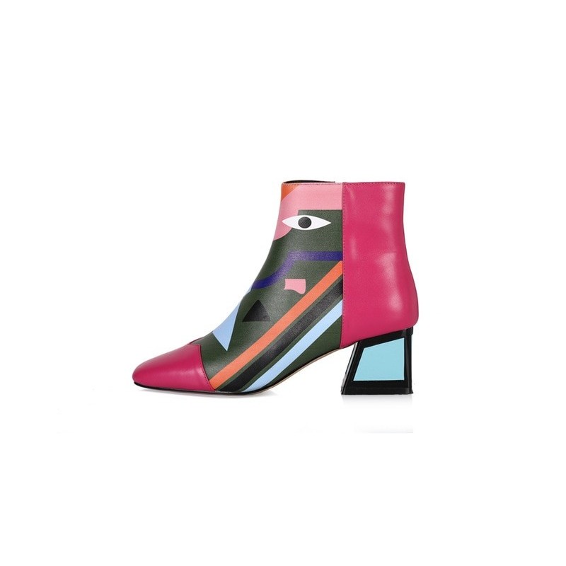 Impressão de moda - botas de tornozelo