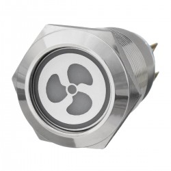 Interruptor de botão de pressão do ventilador de 12v 19mm com LED - início do motor - painel de bloqueio automático