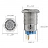 Interruptor de botão de pressão do ventilador de 12v 19mm com LED - início do motor - painel de bloqueio automático
