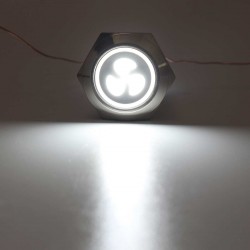 Interruptor de botão de pressão do ventilador de 12v 19mm com LED - início do motor - painel de bloqueio automático
