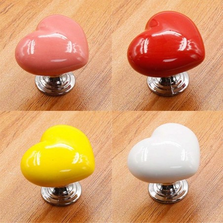 Ceramic heart - furniture handle - knobFurniture