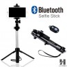 Tripod Bluetooth selfie stick com botão de obturador para smartphone