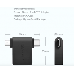 Ugreen 2 in 1 OTG cable adapter - micro USB - type C to USBCables