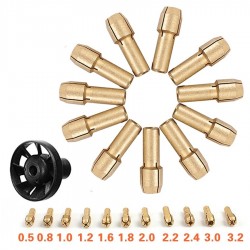 Colheita de latão Chuck & M8*0.75 Ventilador de poeira - Dremel Rotary 12pcs
