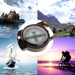 Portable Folding Army Compass With Green LensSurvival tools
