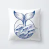 Azul e branco padrões do mar - almofada cobrir - 45 * 45cm