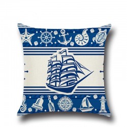 Anchor & boat - sea patterns - cushion cover - 43 * 43cmCushion covers