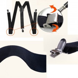 Suspenders Clip-on - Elástico Y-Shape Suportes Ajustáveis - Unisex