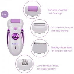 4 em 1 Epilador elétrico recarregável - barbeador - trimmer