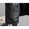 Punk style - bordado floral - jaqueta de couro