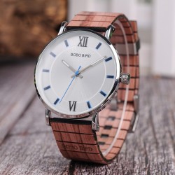 Relógio de quartzo de madeira elegante - unisex