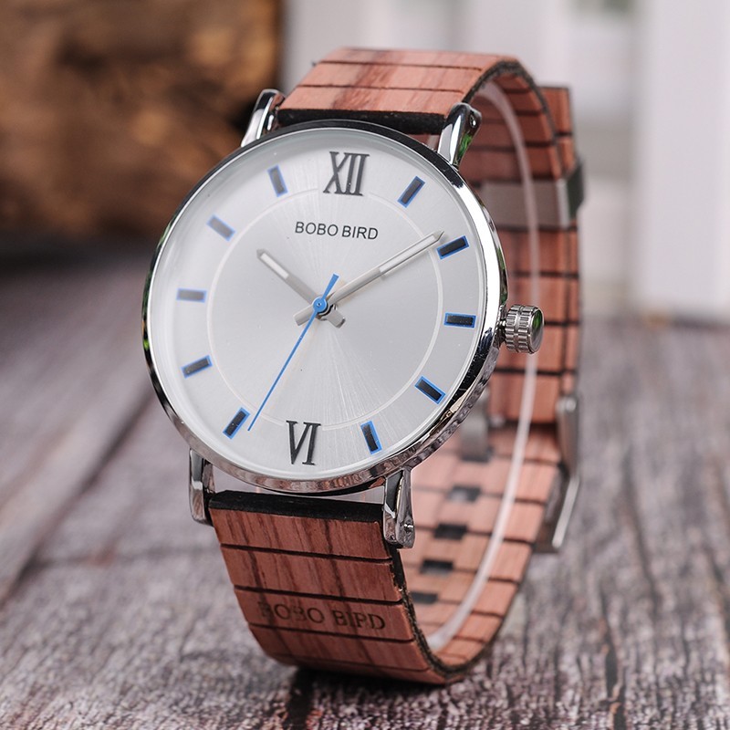 Relógio de quartzo de madeira elegante - unisex