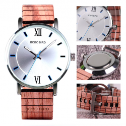 Relógio de quartzo de madeira elegante - unisex