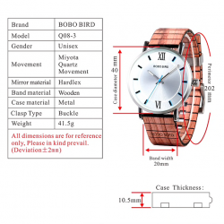 Relógio de quartzo de madeira elegante - unisex
