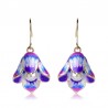 Porcelain flowers & pearl - long drop earringsEarrings
