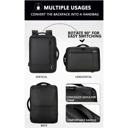 Mochila de viagem impermeável anti-roubo - 15,6" polegadas Laptop saco com carregamento USB