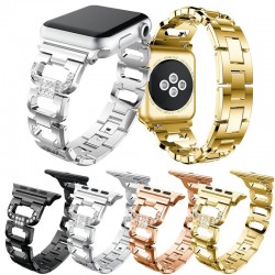 Pulseira de diamante de cristal - alça para Apple Watch 1-2-3 / 42mm-38mm de aço inoxidável