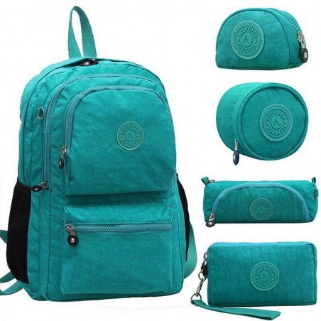 Mochila de nylon impermeável 5 pcs set