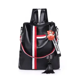 Moda mochila retro e bolsa com borlas