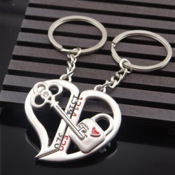 Coração e chave - chaveiro 2 pcs