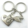 Heart & arrow - silver keychain with crystalKeyrings