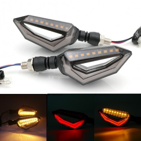 12 LED - universal caber motocicleta acender luzes de sinal para Harley Cruiser Honda Kawasaki BMW Yamaha 2 pcs
