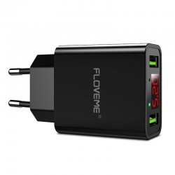 USB dual inteligente - Adaptador de carregamento digital conduzido para iPhone Samsung Xiaomi - plug UE