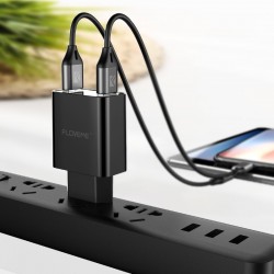 USB dual inteligente - Adaptador de carregamento digital conduzido para iPhone Samsung Xiaomi - plug UE
